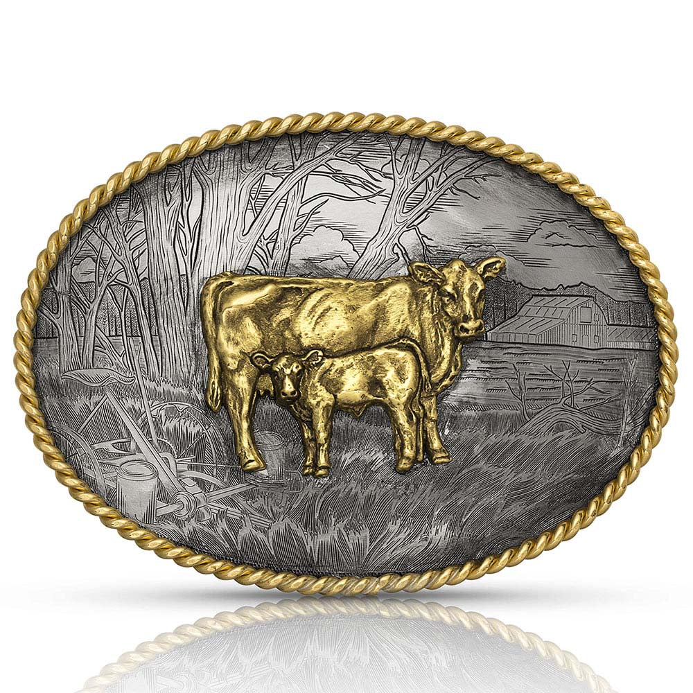 Cow on sale belt buckle