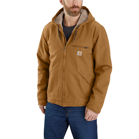 Carhartt Men's Sherpa Lined Jacket Washed Duck - 104392 CB