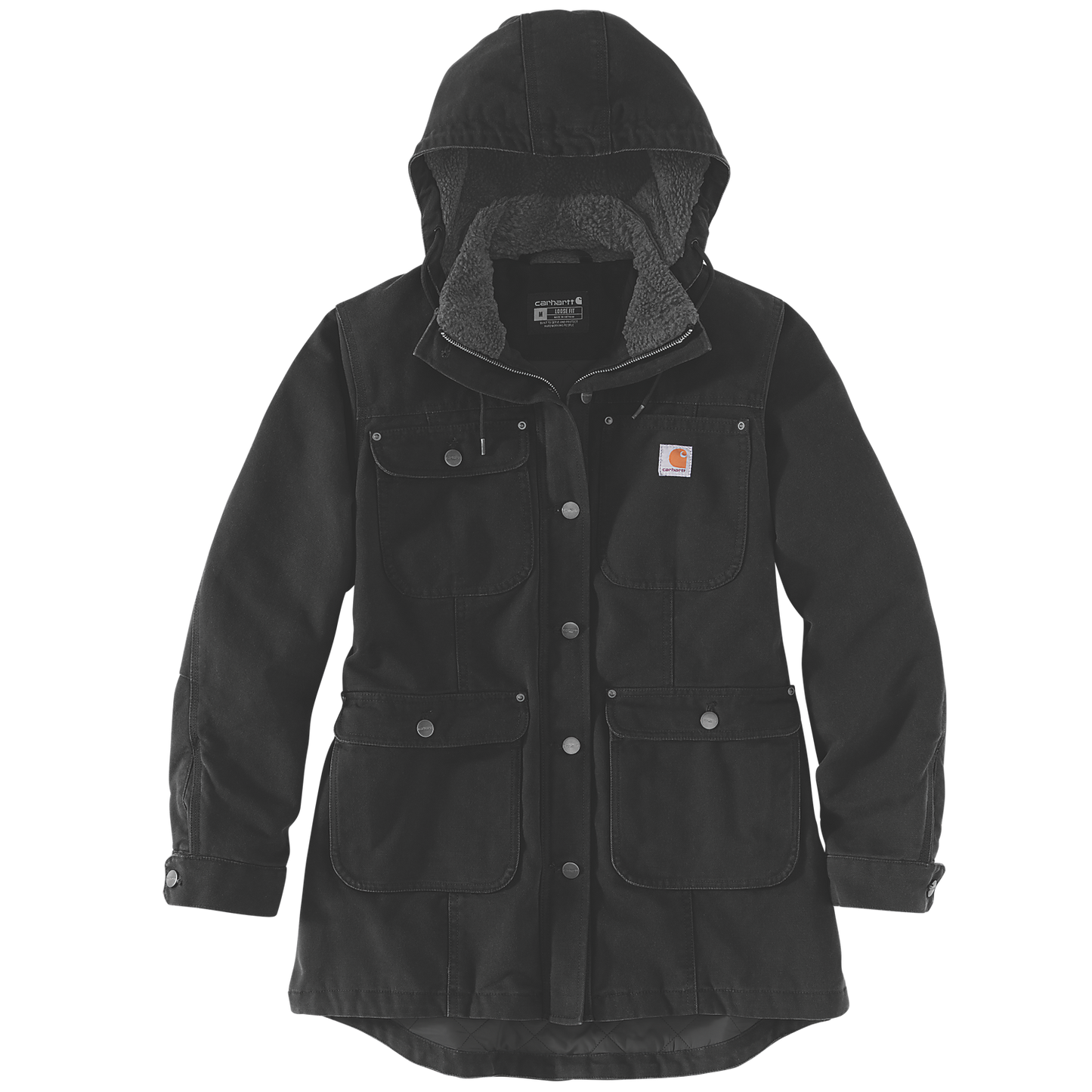 Carhartt Loose Fit Washed Duck Coat - 105512 BLK