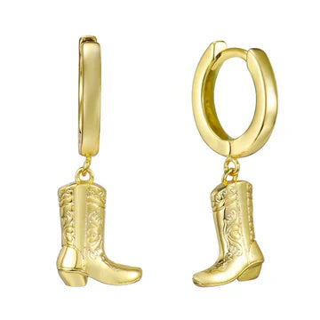 Cowboy boot earrings gold/silver