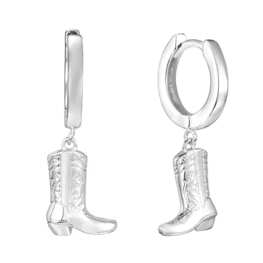 Cowboy boot earrings gold/silver