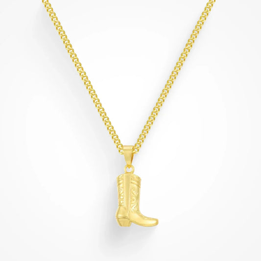 Cowboy boot  necklace gold/silver