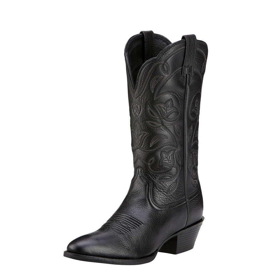 Ariat Womens Heritage Western R-toe - Black Deertan