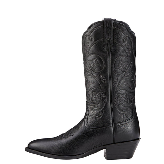 Ariat Womens Heritage Western R-toe - Black Deertan