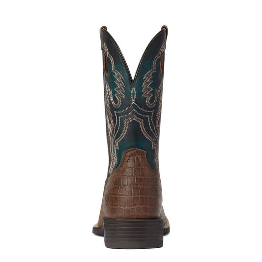 Ariat Mens sport buckout  - croc print/azul