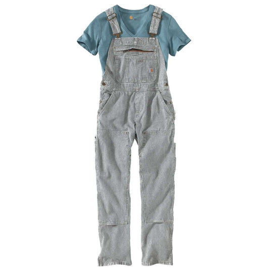 Denim - Railroad stripe relaxed fit bib overall