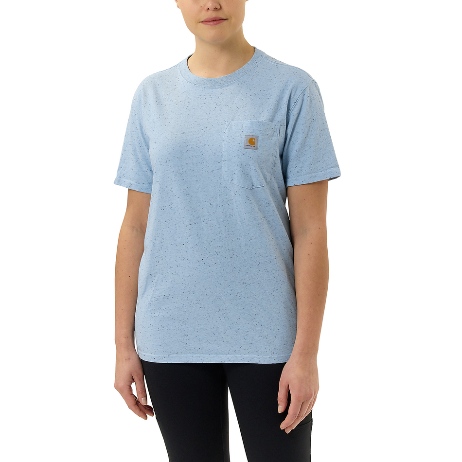 Carhartt Women's Pocket S/S T-shirt K87 - Powder Blue 103067