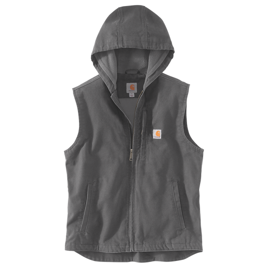 Carhartt Washed Duc Fleece-Lined Hooded Vest - 103837 Gravel