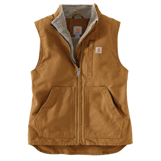 Women's sherpa lined mock neck vest