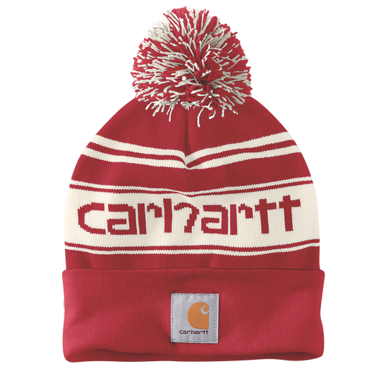 Carhartt Knit Coffed Beanie with Pompom  - Red 105168