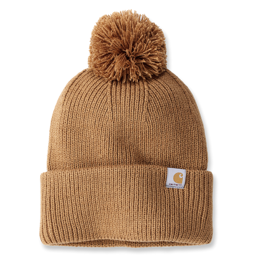 Carhartt Women's Knit Pom-pom Cuffed Beanie - 106003 BRN