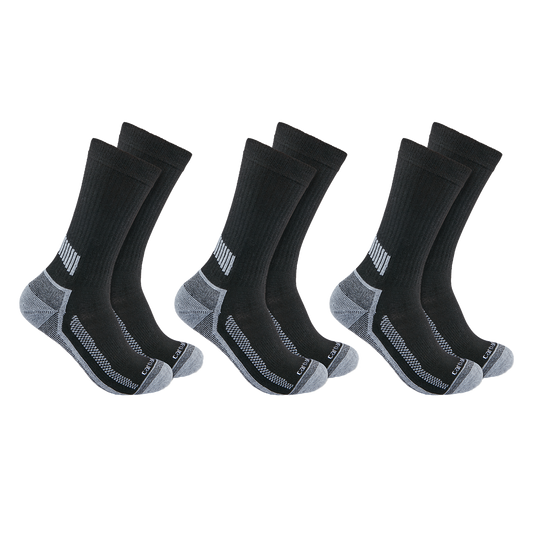 Carhartt Cotton Blend Crew Sock 3 Pack - Black