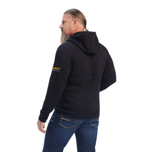 Ariat Heren Rebar Regulator Hoodie met Volledige Rits - Zwart