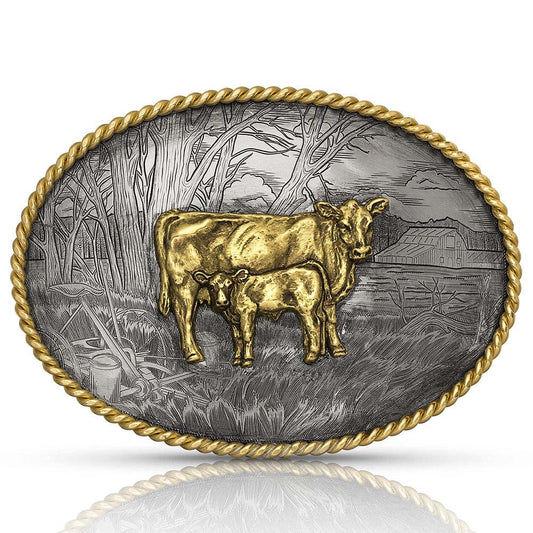 Belt buckle "Cow with calf"