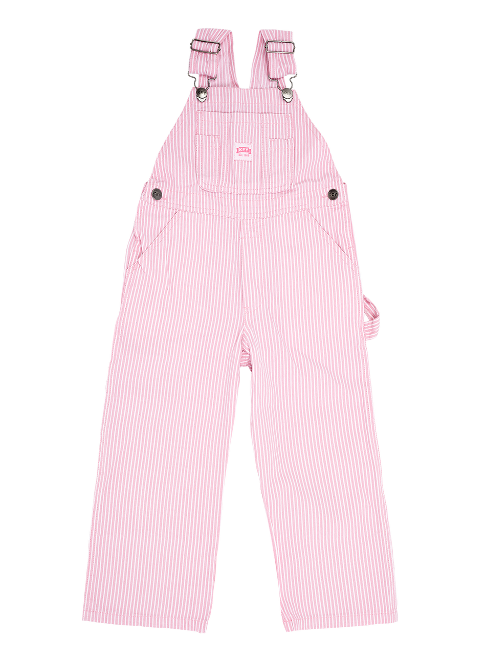 Schlüsseloverall in Kindergröße rosa gestreift